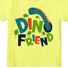 Camiseta Dino Friend Menino 100% Algodão