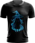 Camiseta Dryfit Bruxa Halloween Azul Festa 7 - Kasubeck Store