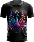 Camiseta Dryfit de Pavão Colorido Neon Vetor 12