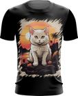 Camiseta Dryfit Gatinho no Pôrdo Sol Sunset 4