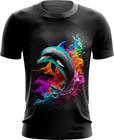 Camiseta Dryfit Golfinho Inteligência Arte Pintura 1