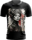 Camiseta Dryfit Pintura a Carvão Mulher Arte Esfumaçada 6