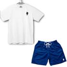 Camiseta e Bermuda Plus Size Tactel Esportes Dibre Kit Verão G1 a G5