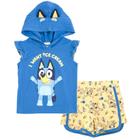 Camiseta e shorts de cosplay Bluey Little Girls 7-8 anos