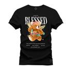 Camiseta Especial Plus Size Premium Estampada Blessed Urso