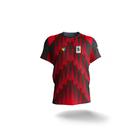 Camiseta Esportiva Dry-Fit Sublimada Preto/ Vermelho - Fera Print