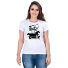 Camiseta Estampada Feminina Algodão Manga Curta Macia Casual