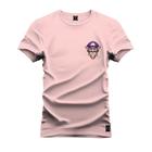 Camiseta Estampada Malha Premium T-Shirt Bigode Roxo Peito