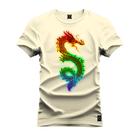 Camiseta Estampada Malha Premium T-Shirt Dragon Neon