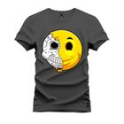 Camiseta Estampada Malha Premium T-Shirt Emoji Metade