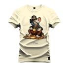 Camiseta Estampada Malha Premium T-Shirt Rato Moedas