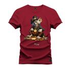 Camiseta Estampada Malha Premium T-Shirt Rato Moedas