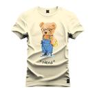 Camiseta Estampada Malha Premium T-Shirt Urso Nerds