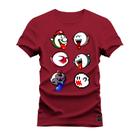 Camiseta Estampada Premium Algodão Emojis Fantasma