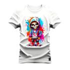 Camiseta Estampada Premium Algodão Mini Caveira Terror