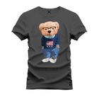 Camiseta Estampada Premium Tamanho Especial Urso Bem Vestido