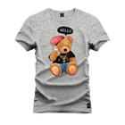 Camiseta Estampada Premium Tamanho Especial Urso Hellop