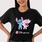 Camiseta Estampada Stitch Ohana Familia Moda