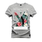 Camiseta Estampada Tamanho Grande Plus Size Florido Nyc