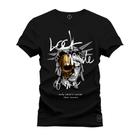 Camiseta Estampada Tamanho Grande Plus Size Lock New