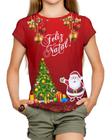 Camiseta Feliz Natal Meninas Infantil Papai Noel Blusa est2