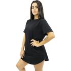 Camiseta Femina Longline Oversized Camisa Alongada Básica