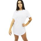 Camiseta Femina Longline Oversized Camisa Alongada Básica