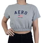 Camiseta Feminina Aeropostale Cropped Cinza - 98110