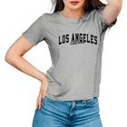 Camiseta Feminina Algodão Estampa Los Angeles Manga Curta