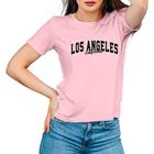 Camiseta Feminina Algodão Estampa Los Angeles Manga Curta