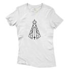 Camiseta Feminina Algodao Estampa Nossa Senhora de Aparecida Religiosa Igreja Catolica