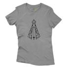 Camiseta Feminina Algodao Estampa Nossa Senhora de Aparecida Religiosa Igreja Catolica