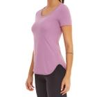 Camiseta Feminina Alto Giro Skin Fit Alongada Lilás - 223170