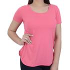 Camiseta Feminina Alto Giro Skin Fit Alongada Rosa - 23317