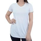 Camiseta Feminina Alto Giro Skin Fit Gola V Branca - 10170