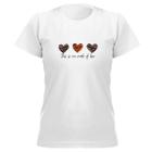 Camiseta feminina babylook corações manga curta Durabilidade