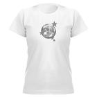 Camiseta feminina babylook globo balada manga curta novidade fashion