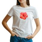 Camiseta Feminina babylook manga curta Floral pratico classico