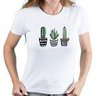 Camiseta feminina babylook manga curta Planta Moda casual