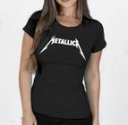 Camiseta Feminina Banda Metalica Rock Hard Baby Look 100% Algodão