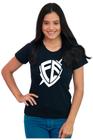 Camiseta Feminina Básica Evangélica Algodão Escudo Fé