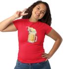 Camiseta Feminina Beeer Chopp Baby Look Manga Curta