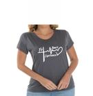 Camiseta Feminina Blusinha Baby Look Algodão Fé Amor Esperança