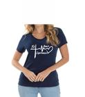 Camiseta Feminina Blusinha Baby Look Algodão Fé Amor Esperança