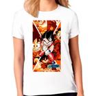 Camiseta Feminina Branca Desenho Anime Dragon Ball Z 10