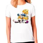 Camiseta Feminina Branca Desenho Anime Dragon Ball Z 13