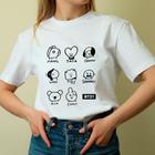 Camiseta Feminina BT21 Kpop Camisa T-Shirt Personalizado Tata Coocky Rj Hoya Chimmy Mang Shoky Van