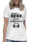 Camiseta feminina casal que bebe junto permanece junto blusa