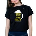 Camiseta feminina cerveja só faz mal quando falta