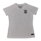 Camiseta Feminina Corinthians Branca Baby Look Fitness Licenciada Coimbra